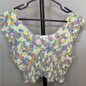 Patrons of Peace floral crop top